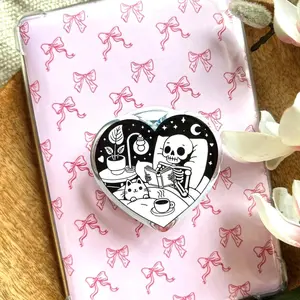 Halloween Skeleton Phone Grip for Kindle, Spooky Bookish Magnetic Holder