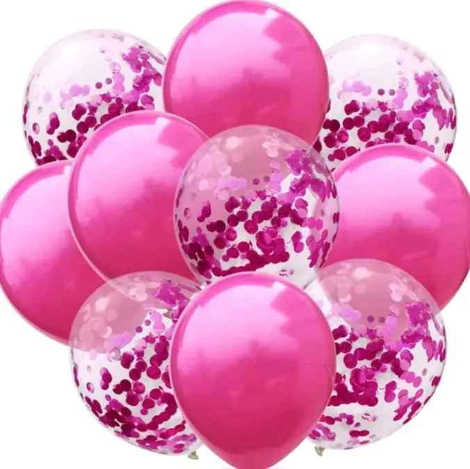 20 12IN PINK CONFETTI BALLOONS