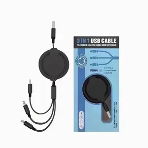 MANY [3-in-1 Multi-Port Charging Cable] - Fast Charging for iPhone, Android & Type-C, Simultaneous Charging, Free Interface Switching