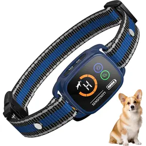 No Shock Anti Bark Collar with 3 Adjustable Modes Beep&Vibration, Barking Collar with 6 Adjustable Sensitivity Rechargeable Smart Training Collar (Blue), Bark Collar for Small Dogs