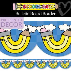 Number 2 Pencil Bulletin Board Borders | School Days