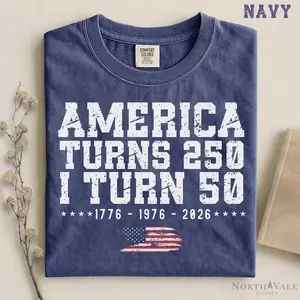 Comfort Colors Vintage 50th Birthday Shirt 1976, America Turns 250 Tee, Patriotic Gift 2026
