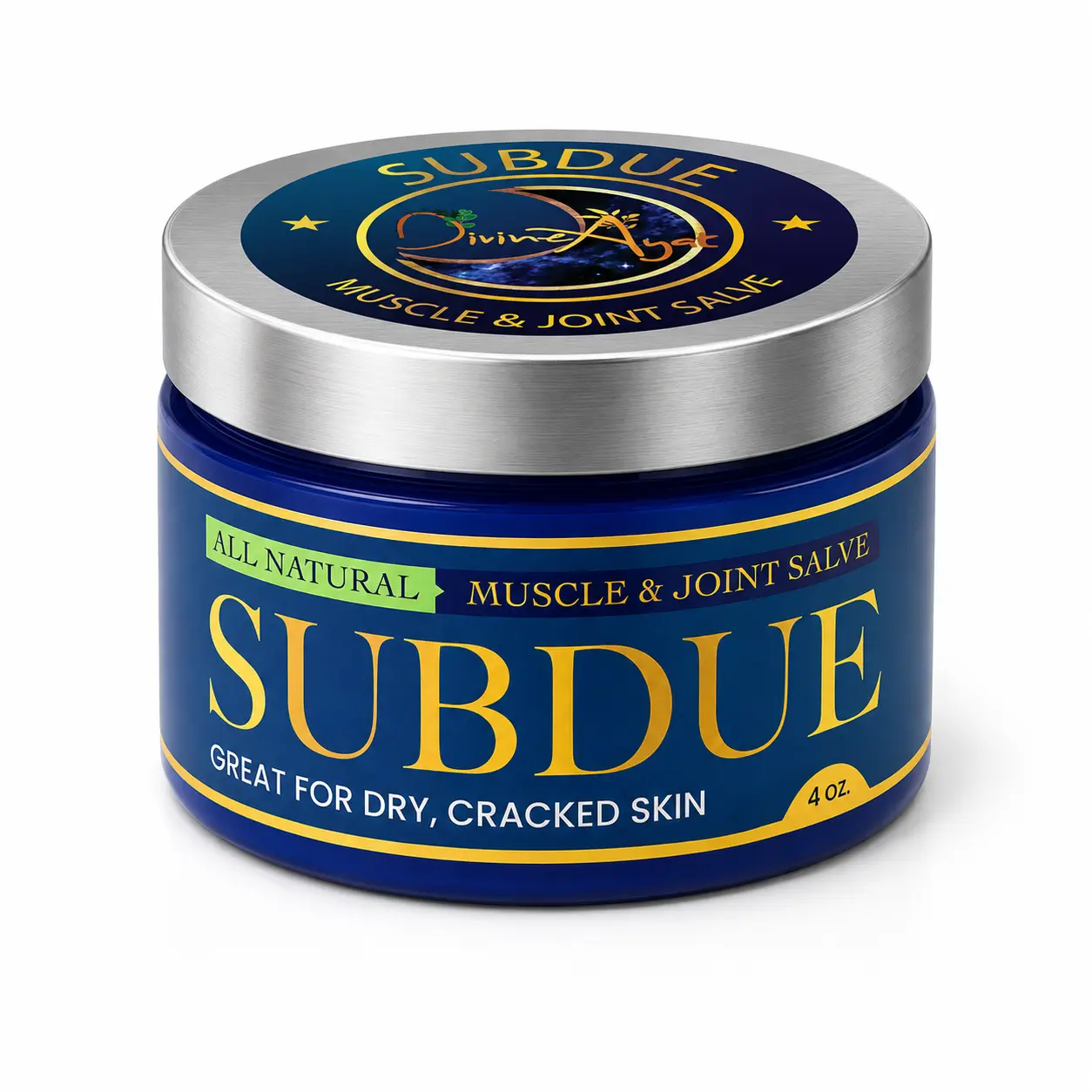 SUBDUE Healing Shea Butter Salve with Black Seed Oil | Herbal Body Balm, 4 oz
