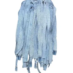 Light denim, shredded joy, custom earrings