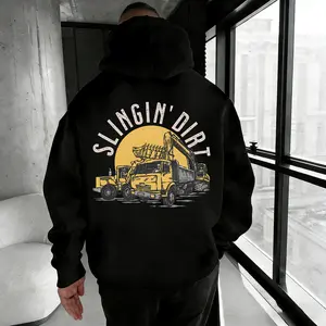 Slingin’ Dirt Hoodie – Heavy Duty Construction Crew Pullover, Worksite Streetwear, Unisex Trendy Hoodie