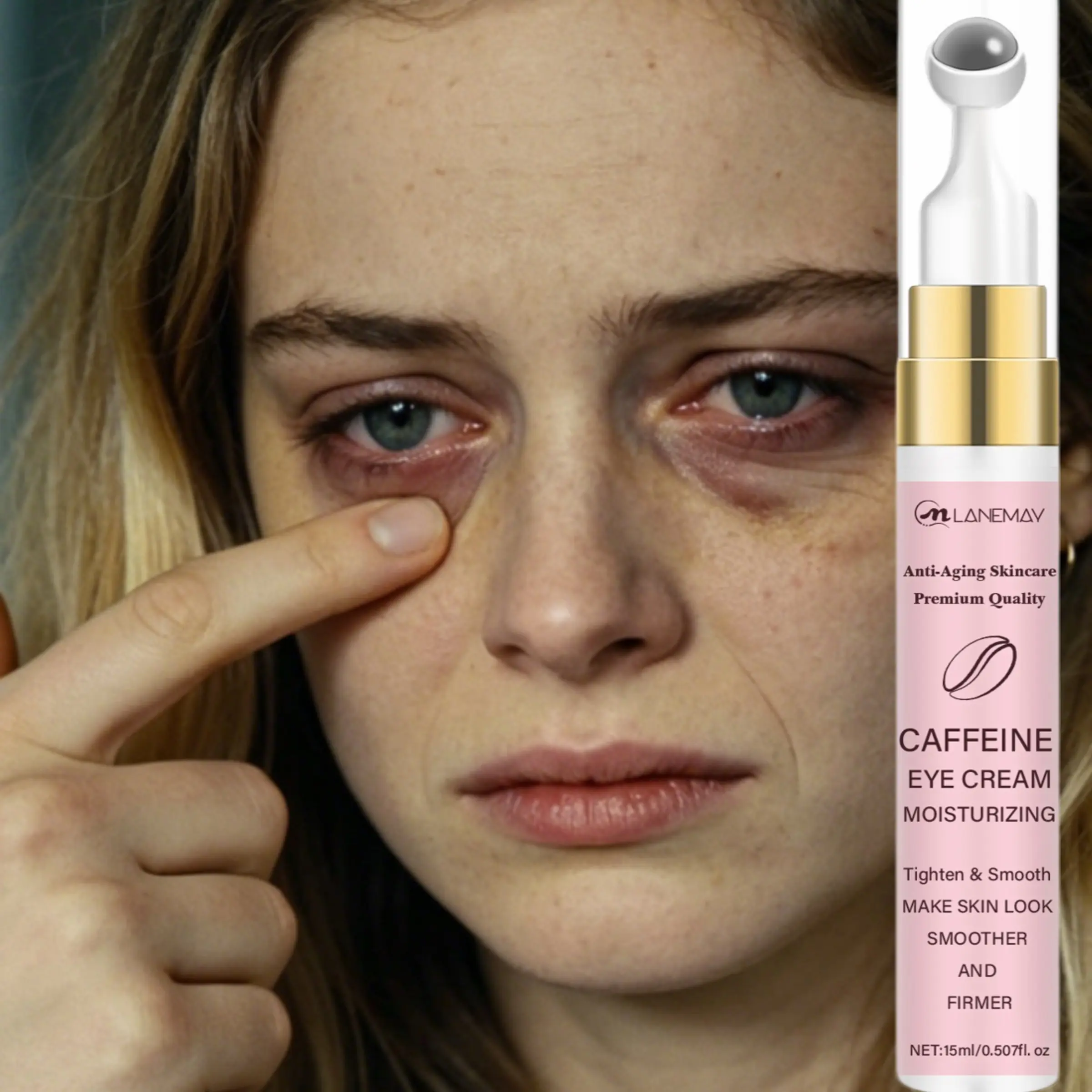Caffeine Eye Cream, Brightening Eye Cream, Brighten and Tighten Eye Area, Reduce Dark Circles, Puffy Bags, Crow's Feet, Fine Lines, Eye Care Essence