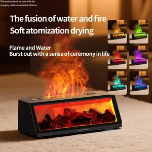 1PC fireplace humidifier large capacity flame humidifier, Aromatherapy For Home, with multi-color atmosphere light, low noise, suitable for home, office, special, perfect winter Christmas gift, Halloween gift, ideal gift for colleagues