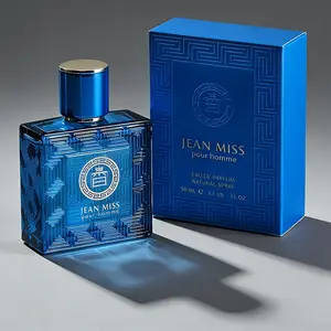 Jean Miss Pour Homme Eau De Parfum, 50ML/1.7fl.oz., Fresh Aquatic & Woody Fragrance, Vintage Greek Key Pattern Bottle, Ideal Gift for Him