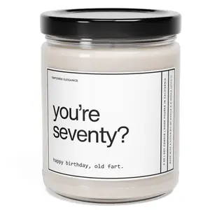 70th Birthday Gift, 70th Birthday Candle, Turning Seventy Gifts For Women, Gift Ideas For 70th Birthday, 70s Gift for Mom For Aunt For Her, 9oz Scented Soy Wax Candle, Home Decor