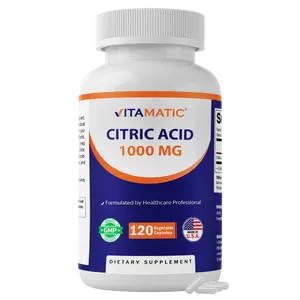 Vitamatic Citric Acid Vitamin Dietary Supplement - 1000 mg, 120 Vegetable Capsules, Non-GMO, Gluten-Free, Metabolism Support, Made in USA