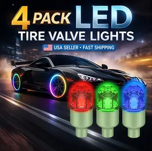 QIFOR Car Wheel HUB Lights, 4/8 Counts Car Tire Valve Stem Light, LED Light Sensor, Waterproof Car Tire Valve Stem Light, Decorative Light for Car, Motorcycle, Car Accessories