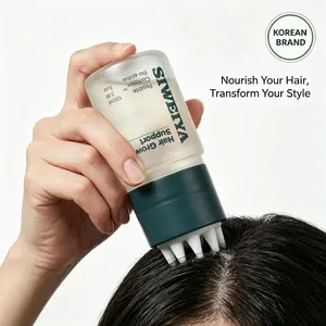 Korean Hair Growth Serum with Built-in Scalp Massager, Peptide Complex Formula for Thinning Hair & Hair Loss Concern, Strengthens Hair Roots, Soothes & Nourishes Scalp, Plant-Based Bio-Active Scalp Care for Fuller-Looking Strands, 100ml