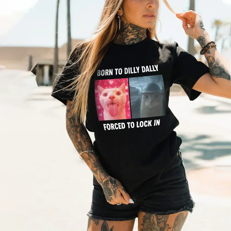 Born To Dilly Dally Print Women's Shirts