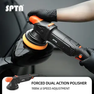 SPTA CP503 1100W 5Inch Forced Dual Action Polisher ,8mm Orbit Car  Polisher Machine with 5-Meter Long Power Supply Cord For Car Polishing and Waxing