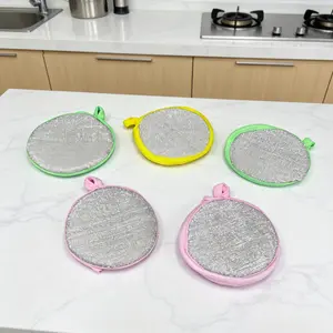 5pcs Heavy-Duty sponge scrubber Set, Dishwashing & Cookware Stain Remover, Kitchen Pot Cleaning Pads, Stain Removal Pads | Ergonomic Grip Sponge, Dual-Sided Non-Scratch Kitchen Cleaning Sponges, Super Absorbent Multi-Purpose Scrubbing Pads