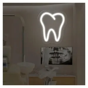 Sign Illuminated Tooth Neon Light USB Powered For Dental Store Wall Decoration Dentist Sign Lights 12.93cm×15cm