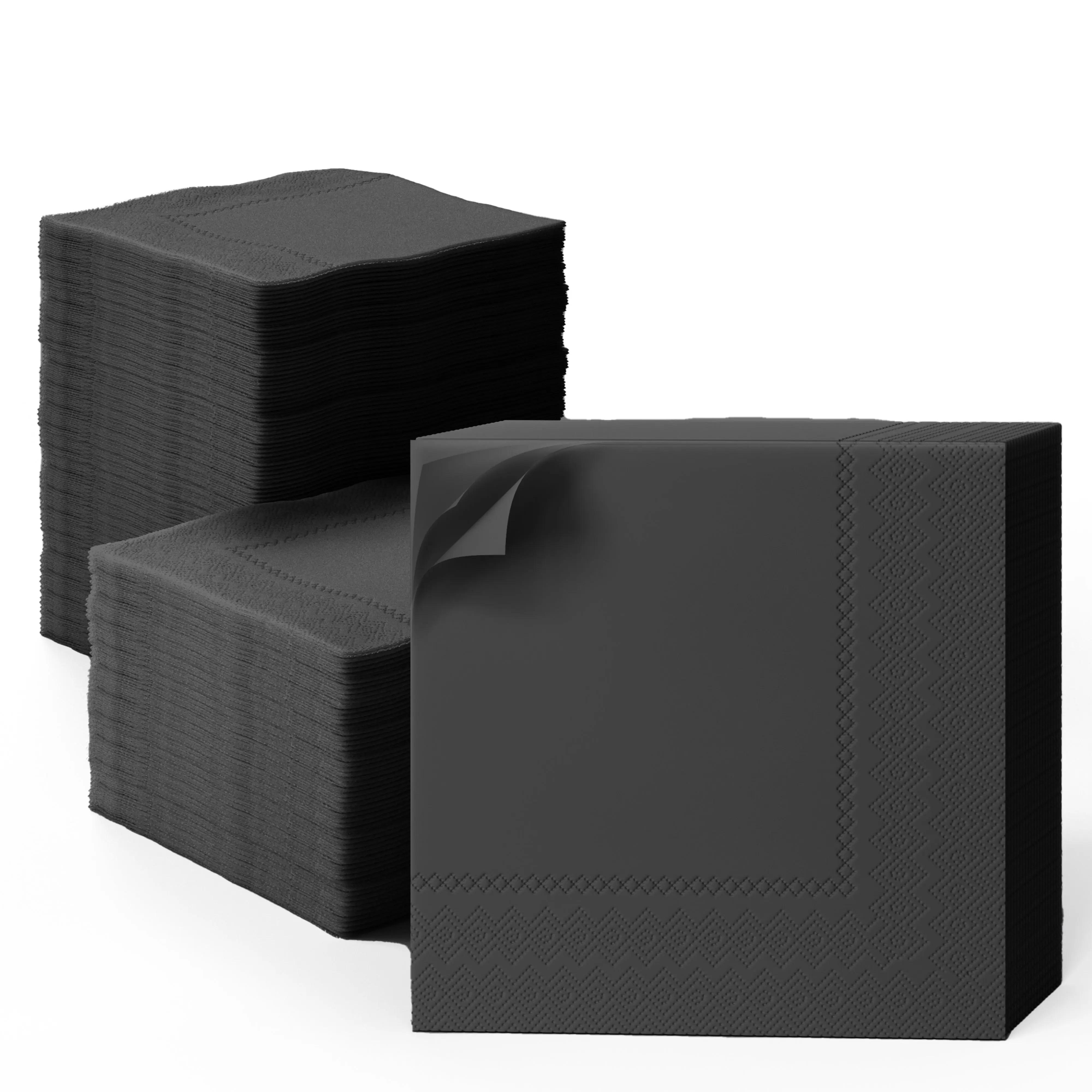 Black Dinner Napkins | 8 in. x 8 in. | 50 Ct.