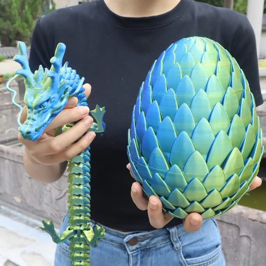 18cm Egg + 60cm Dragon - Blue Gold