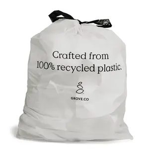 Grove Co. 100% Recycled Plastic Trash Bags, 13-Gallon - Fragrance-Free Ultra-Strong Durable Tear-Resistant Construction for Household Use