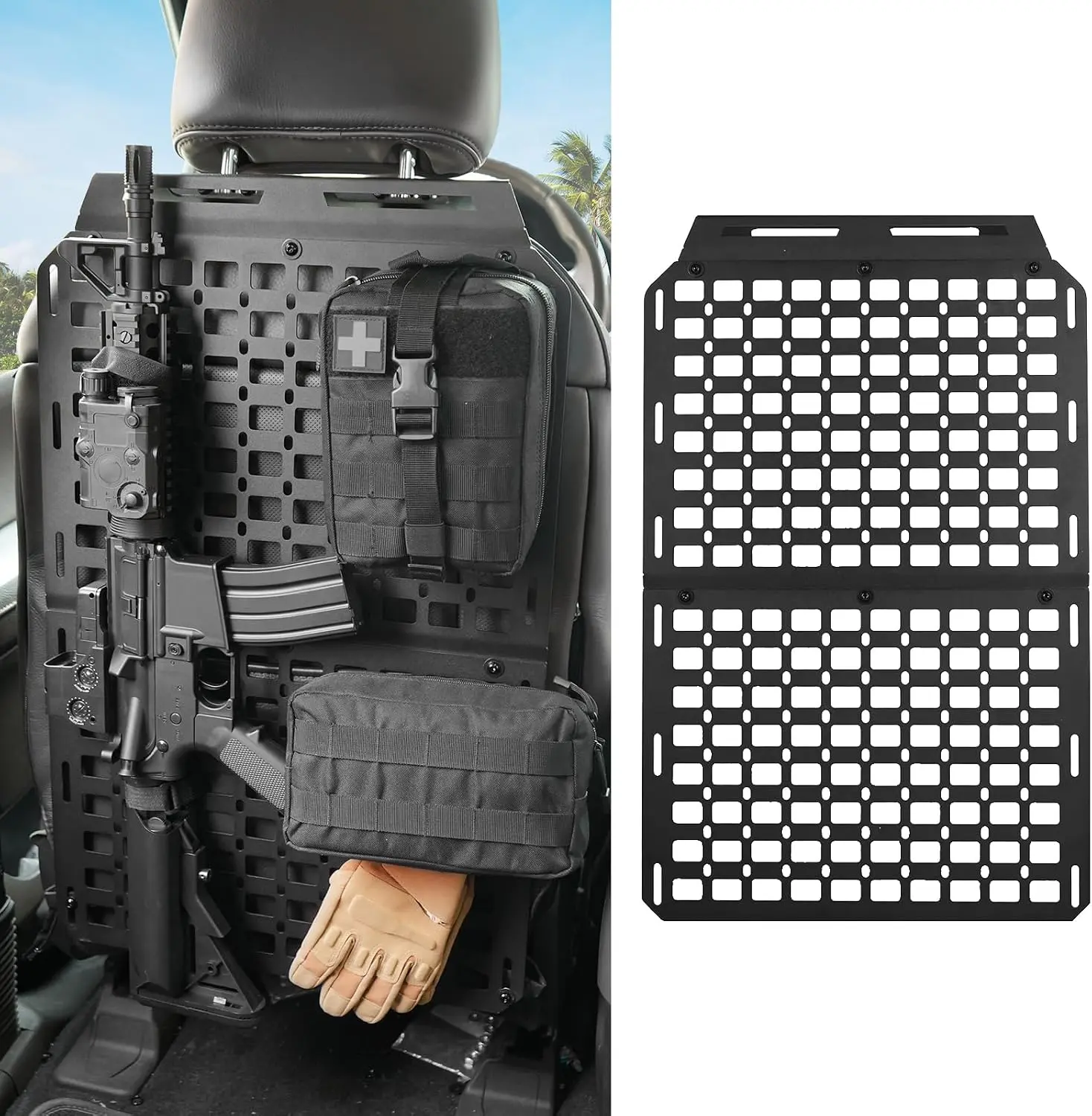 Z8 2PCS Tactical Seat Back Molle Panel Compatible with 2015-2026 Ford F150 /Raptor,Molle Seat Back Organizer Storage Fit F250/F350/F450 2019-2026 Ranger Accessories