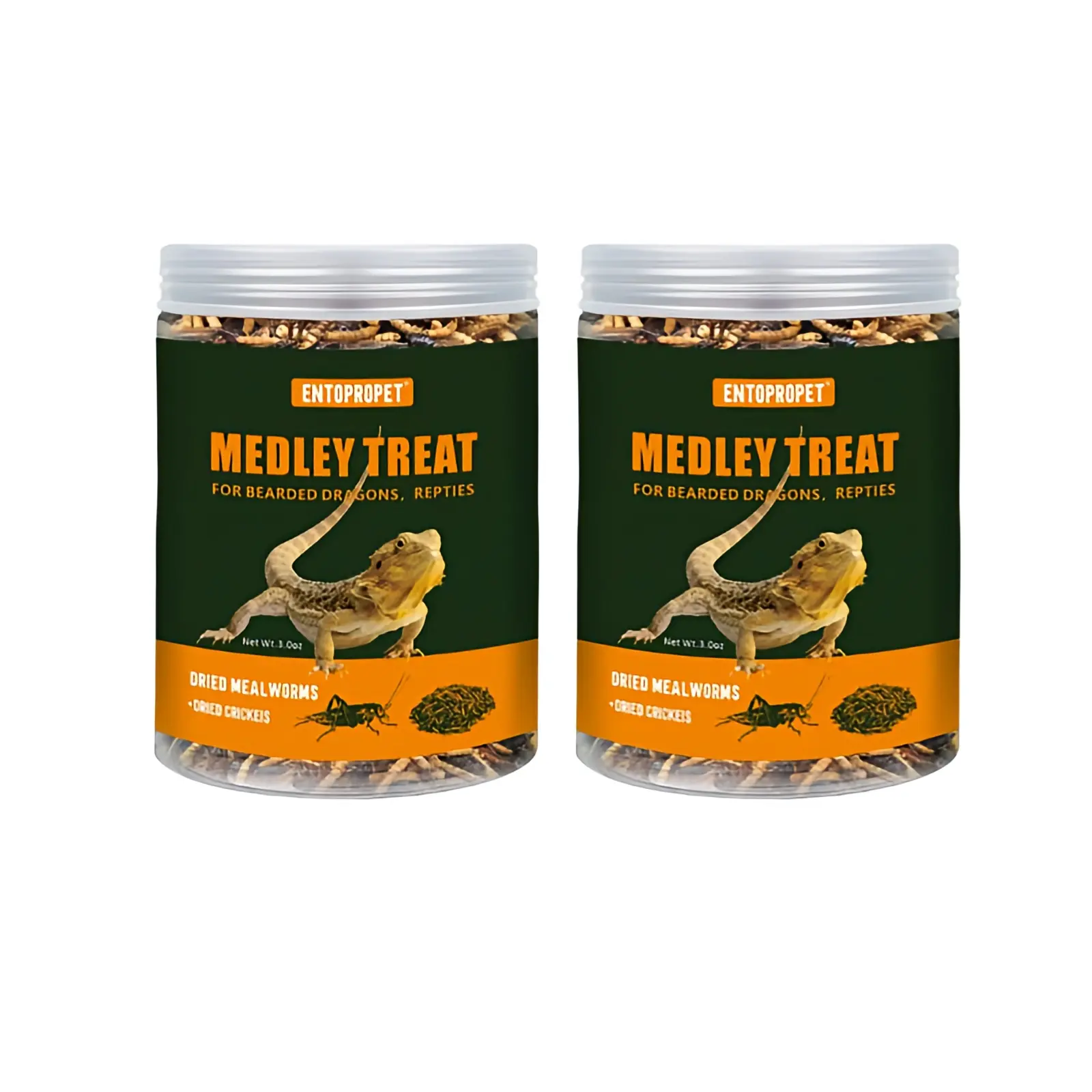 Entopropet Natural Medley Pet Treats - 6.0 oz, Mealworms, Crickets, High Calcium, Rich Protein, Premium Food for Bearded Dragons