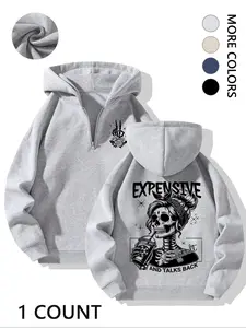 "Edgy-Sweet Bold" Hoodie, Gray Hoodie, Gothic Hoodie with Edgy Art, Ideal for Edgy-Sweet Trendsetters & Bold Style Admirers, Perfect for Street-Inspired Looks & Daily Wear, Fusion of Edgy Vibe, Casual Loose Sweatshirt