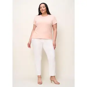 The Cotton Crewneck Tee in Peach for Women