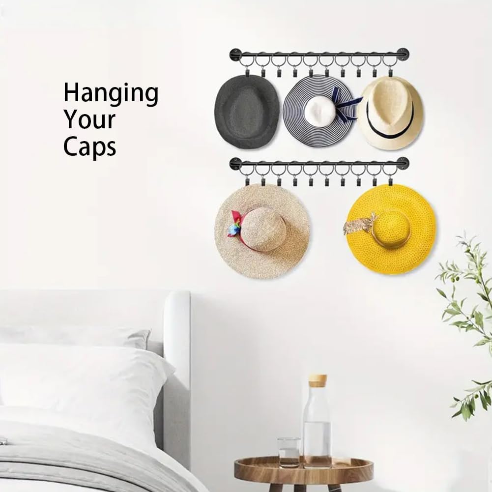 12/24/36 Pack Black Metal Shower Curtain Rings with Clips 1.26 Inch (3.2 cm) Interior Diameter, Fits up to 1.2 Inch Rods, Heavy-Duty Rustproof Decorative Vintage Eyelet Hangers for Drapery, Shower Curtains, Lights, Craft Projects, and Rod Hangers