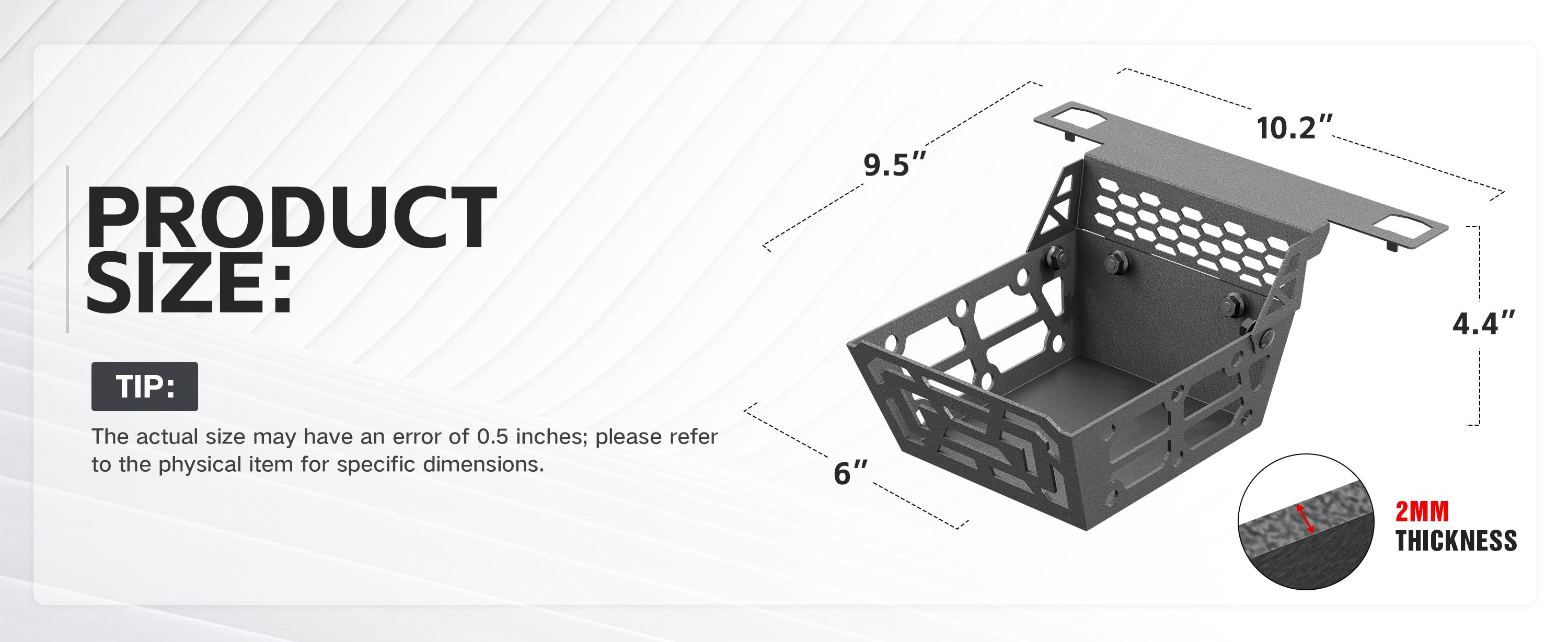 【Yzona】Overhead Storage Compatible with 2021 2022 2023 2024 2025 2026 Ford Bronco, Interior Steel Console Organizer Hard Top Basket Storage Panel Tray (Exclude Soft Top)