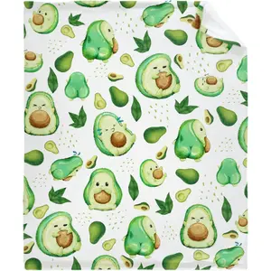 Cute Avocado Watercolor Baby Blanket Gifts Super Soft Swaddle Newborn Cozy Baby Receiving Blanket Stroller Throw Blanket for Crib for Baby/Puppy