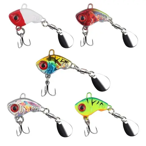 Cyclone Vibration Spinner Bait Artificial Fishing Lures - Saltwater-Ready Jig Lures with Rattles, Versatile Freshwater Bass Fishing Equipment for Adults