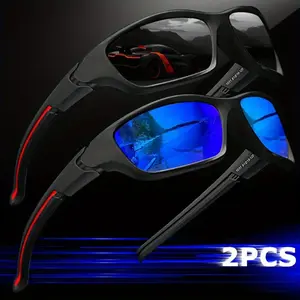 Polarized Sunglasses 2PCS, Sport Sunglasses with TAC Lens, Wrap Around Outdoor Sunglasses for Cycling Hiking