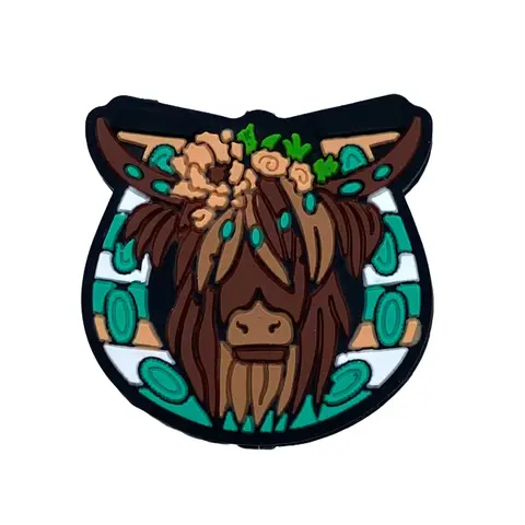 1pc Cows Make Me Happy Silicone Focal Beads | Cow Farm Western Theme Beading DIY