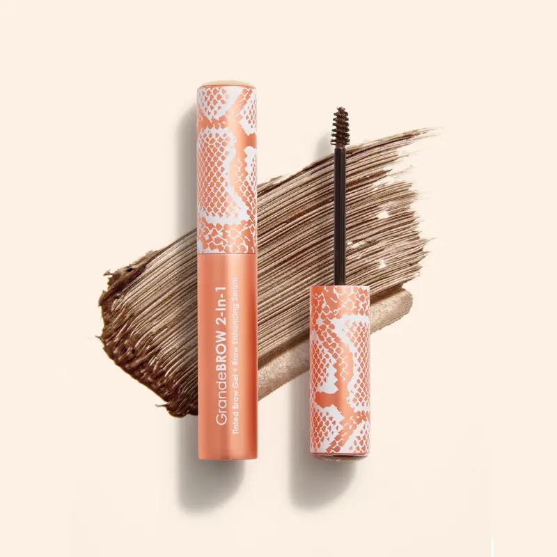 GrandeBROW 2-In-1 Travel Size - Grande Cosmetics - Tinted Brow Gel & Enhancing Serum - Smudge-Proof, 12-Hour Wear, Fills Shapes Defines Brows