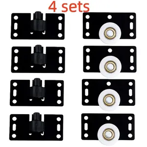 4 Sets Sliding Door Wheel Closet Doors, Furniture Wheels for Cabinets, Ideal for Stores, Shops, and Restaurants