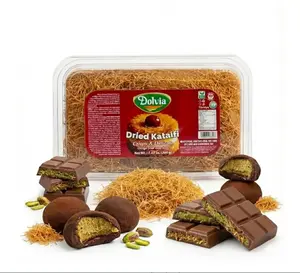 DOLVIA Roasted Kataifi 200g (7.05 oz) – Ready to Use Crispy Shredded Phyllo Dough for Middle Eastern dubai chocolate bar Kit, Kadayif Ice Pistachio Cream – Vegan Brown Katafi Pastry Dough