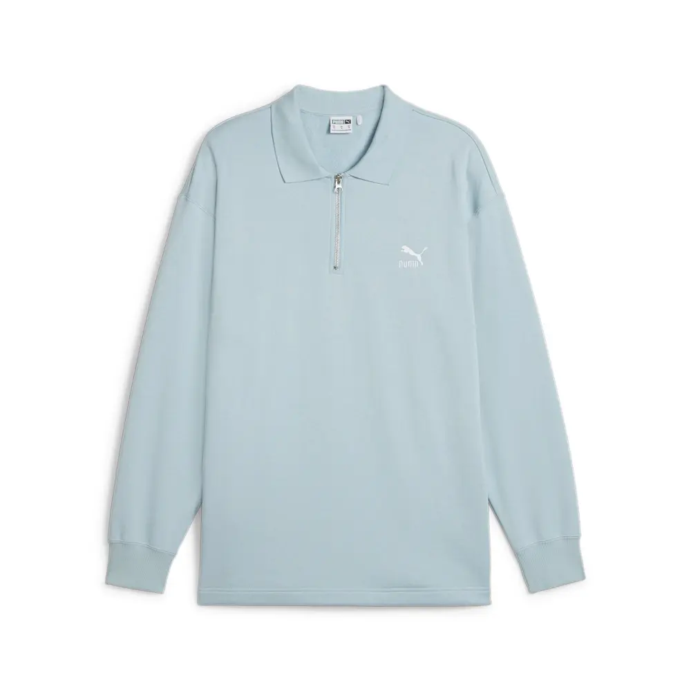 PUMA Mens Better Classics Collared Long Sleeve Quarter Zip Shirt Casual Casual - Blue