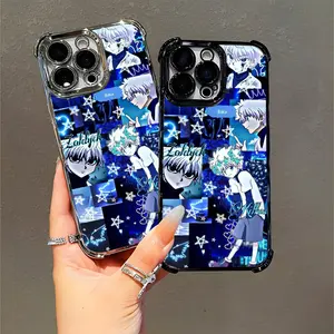 Hunter X Hunter Gon Killua Neon Blue Anime Phone Case Compatible with iPhone 11/12/13/14/15/16 (Pro Max/Plus) For Anime Fans