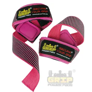 Deluxe PINK WOMEN Heavy Duty Lifting Straps Neoprene Padded
