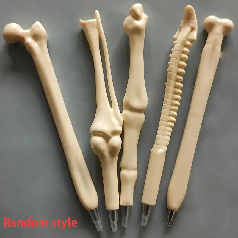 Creative Novelty Bone-shaped Ballpoint Pen, 5 Counts Modern Funny Bone-shaped Ballpoint Pen, Perfect Gift for Nurses Doctors Students
