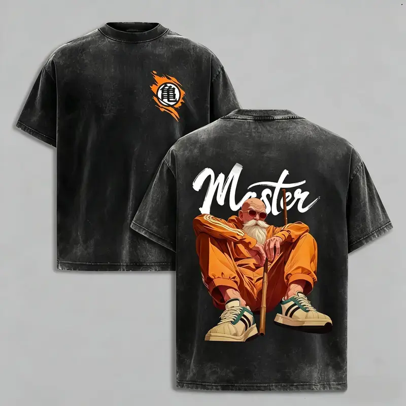 DBZ Master Roshi Unisex FallFreshness outfits menstreetwear 80s 90s graphic tees cotton Anime funny 300gHoodies men gifts, funny graphic tee, men' s trendy t-shirts,
