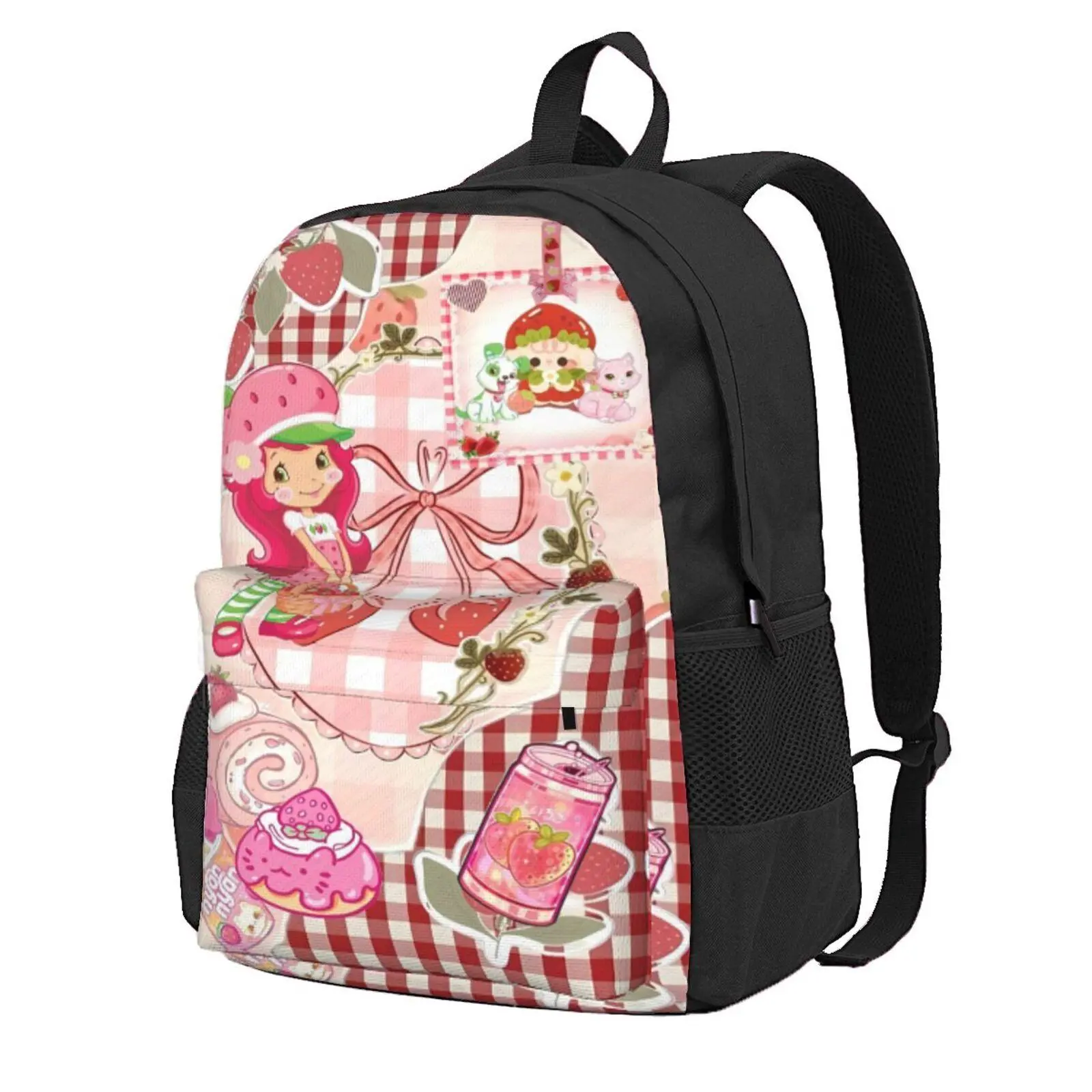 Strawberry Shortcak Lightweight Backpack Strawberry Shortcaks Full Print Casual Daypack for Back to School, Holiday Gift, and Everyday Carry