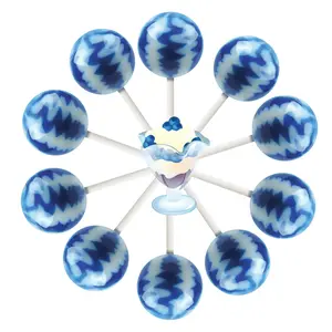 10ct. Blueberries & Cream Cream Swirl Lollipop Bag