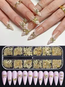 Bow Knot Nail Charms, 12pcs Mixed Styles & Sizes for DIY Nail Art, Cute Japanese Kawaii Design, Perfect for Manicure Decorations, Nail Charms Set, Japanese Kawaii Theme