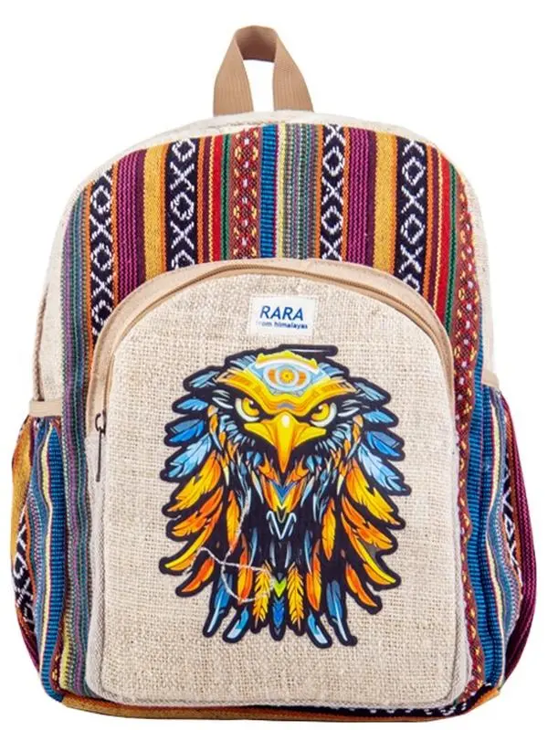 RARA Handmade-Unique design Hemp backpack, very popular in FAIR TRADE and light weight backpack from the top of Himalayas