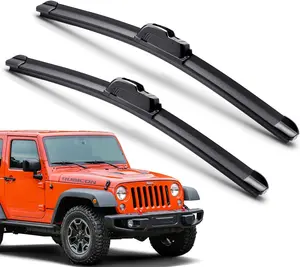 Premium U/J Hook 15"+15" Windshield Wiper Blades for 2007-2018 Jep Wrangler JK Original Equipment Replacement Jeep Wrangler Accessories (Pack of 2)