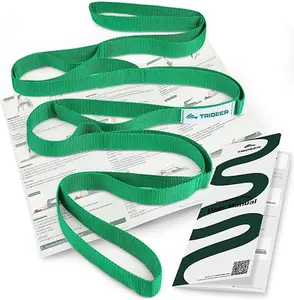 Stretching Strap with Loops & Leg Lifter, Non-Elastic PT-Style Physical Therapy Strap for Knee Replacement Rehab, Hamstring, Calf & Back Stretcher Mobility, Hip, Shoulder & Yoga