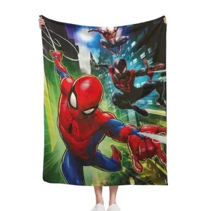 Marvel Spider-Man Multi-Shape Blanket 60in x 80in Soft Cozy for Kids Air-Conditioning Blanket with Action Scene