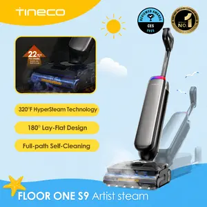 Tineco Floor One S9 Artist Steam Wet Dry Vacuum Cleaner, High-temp Steam Cleaning, 22kPa Suction, 360° SmoothDrive, Anti-Tangle Design, 185°F Flashdry, Long Runtime, 180° Lay-Flat