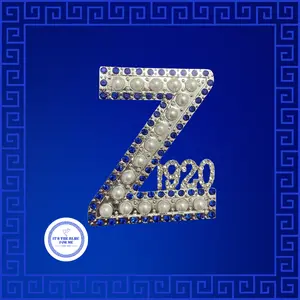 Zeta Phi Beta Z Pearl 1920 Pin - Intricate Design with Pearls & Blue Accents for Member Pride & Sisterhood
